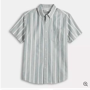 Sonoma Men's Light Gray and White Striped Button Down Shirt